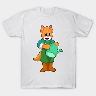 Cat as Farmer with Watering can T-Shirt